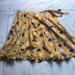 Urban Outfitters Yellow Wrap Skirt